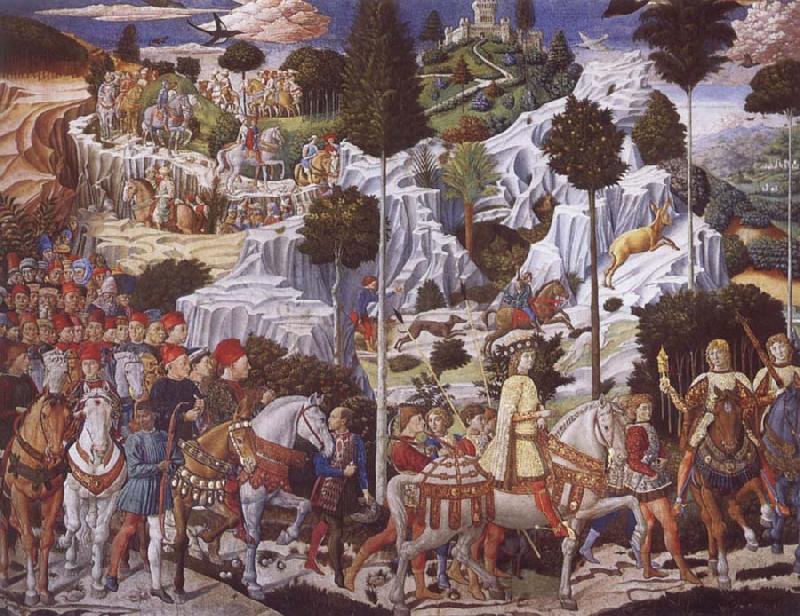 Benozzo Gozzoli The Procession of the Magi,Procession of the Youngest King France oil painting art